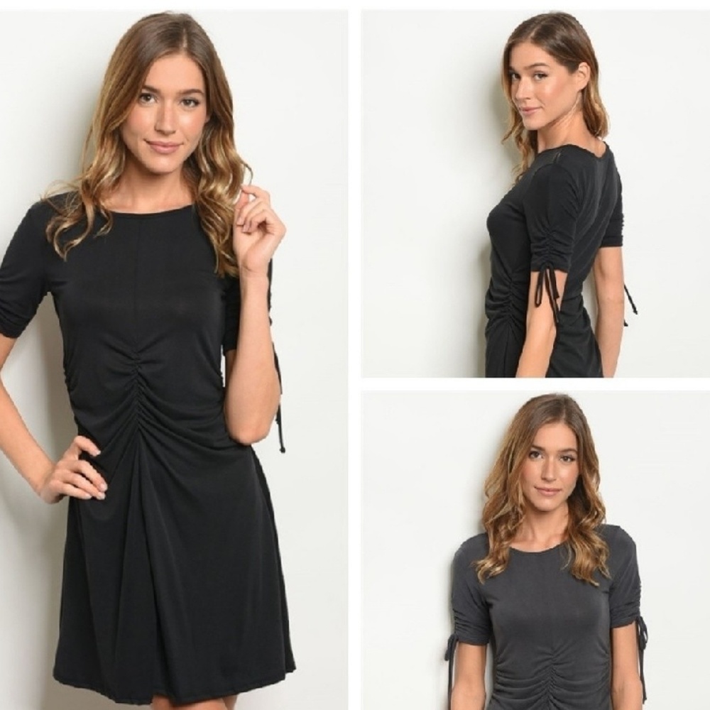 Women's Fitted Slub Knit Tunic Top with Tie Front